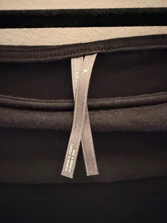 Anthropologie Black Asymmetric Draped Long-Sleeve Top - Picture 3 of 4